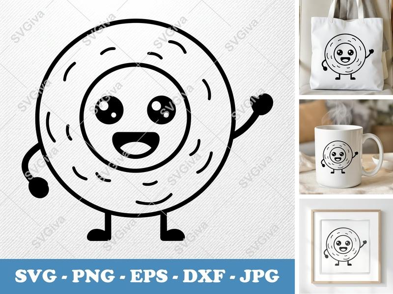 Onion Rings Kawaii Food SVG | Funny Cartoon Snack Cut File for Cricut, Silhouette | PNG EPS DXF Vector