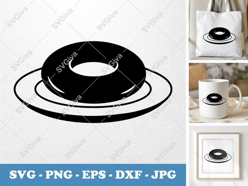 Onion Rings SVG | Puffy Soft Forms on a Plate | PNG DXF EPS | Cricut Silhouette Kitchen Food Cut File