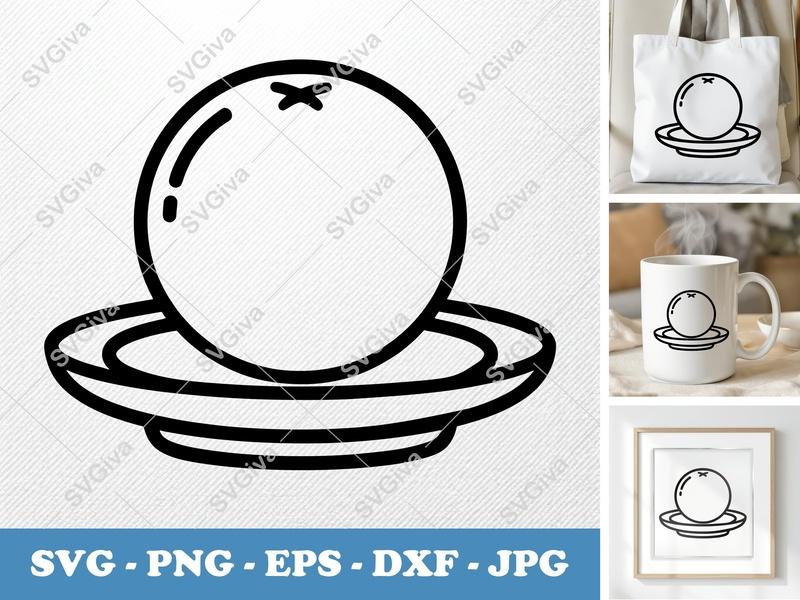 Orange on a Plate SVG | Rounded Friendly Design | PNG DXF EPS | Cricut Silhouette Cut File