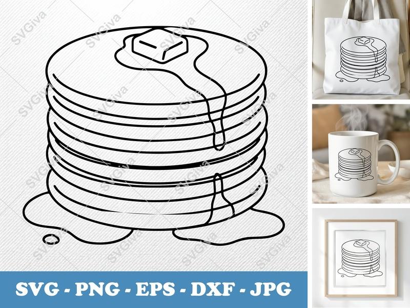 Pancakes Fresh SVG | Puffy Pillow-Soft Forms | PNG DXF EPS | Cricut Silhouette Cut File