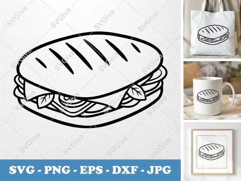 Panini SVG | Fresh Rounded Bean-Shaped Design | PNG DXF EPS | Cricut Silhouette Cut File