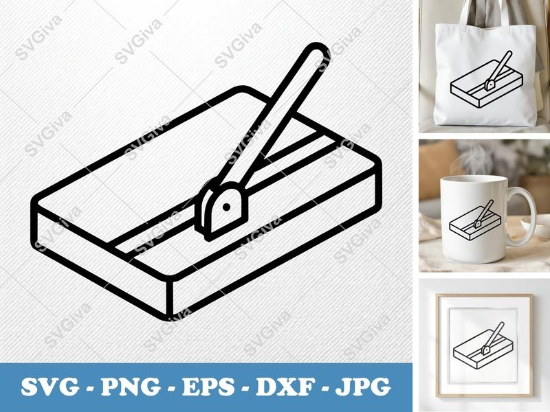 Paper Cutter SVG | Modern Clean Design | Guillotine Blade Cut File | PNG EPS DXF for Cricut Silhouette