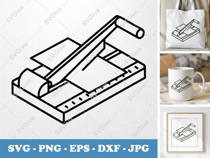 Paper Cutter SVG | Modern Clean Design | Guillotine Paper Trimmer | PNG EPS DXF | Cricut Silhouette File