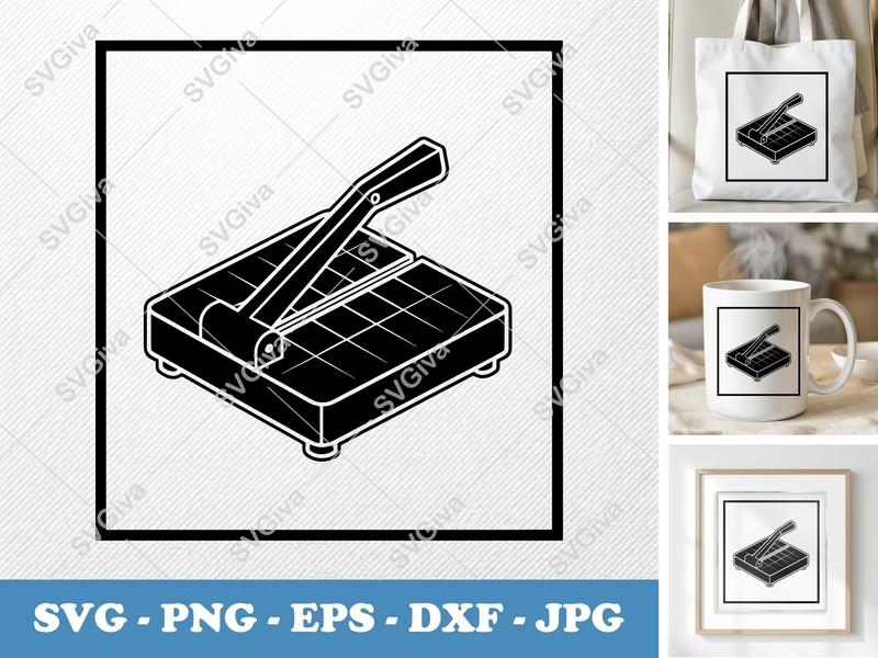 Paper Cutter SVG | Modern Clean Design | Guillotine Scissor | PNG EPS DXF for Cricut Silhouette
