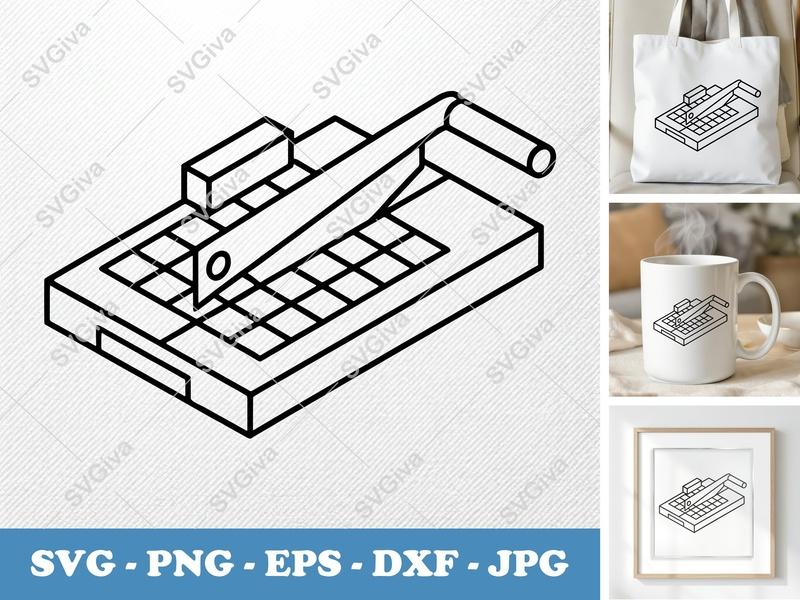 Paper Cutter SVG | Modern Clean Design | Guillotine Scorer | PNG EPS DXF for Cricut Silhouette