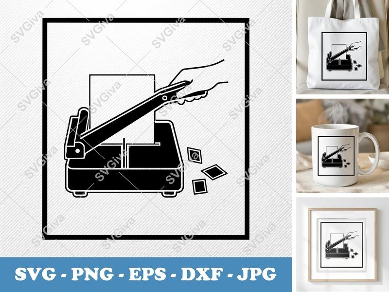Paper Cutter SVG | Modern Clean Design, Hand Cutting Paper | PNG EPS DXF for Cricut & Silhouette