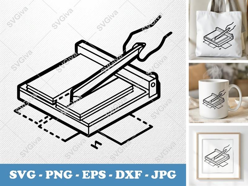Paper Cutter SVG | Modern Clean Design | Hand Cutting Paper | PNG EPS DXF for Cricut Silhouette