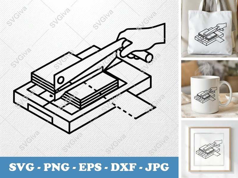 Paper Cutter SVG | Modern Clean Design, Hand Cutting Paper | PNG EPS DXF for Cricut & Silhouette