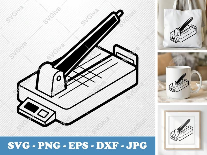 Paper Cutter SVG, Modern Clean Design, Paper Trimmer, Guillotine Cut File | PNG EPS DXF for Cricut Silhouette
