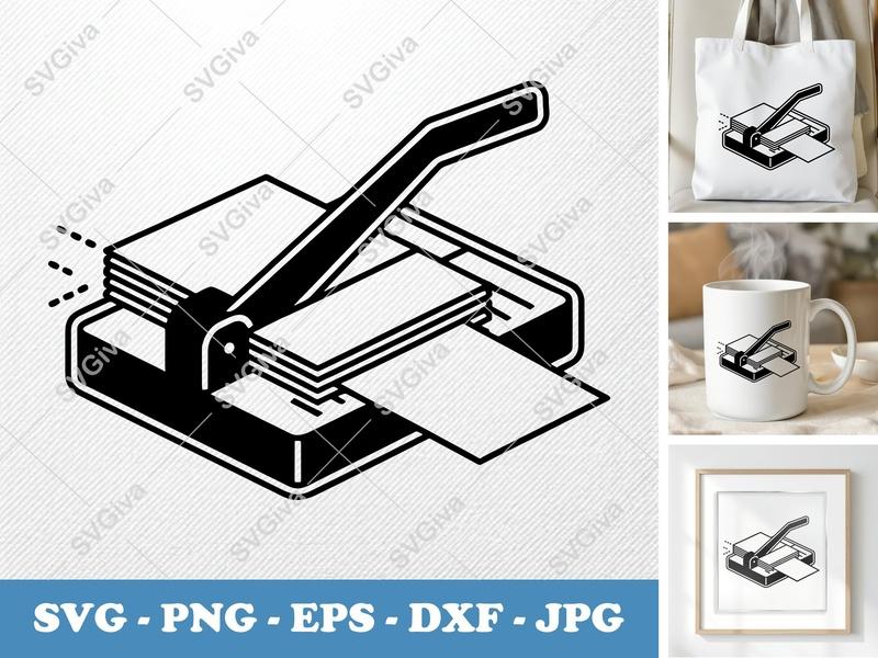 Paper Cutter SVG, Modern Clean Design, Paper Trimmer, Guillotine, PNG EPS DXF for Cricut Silhouette
