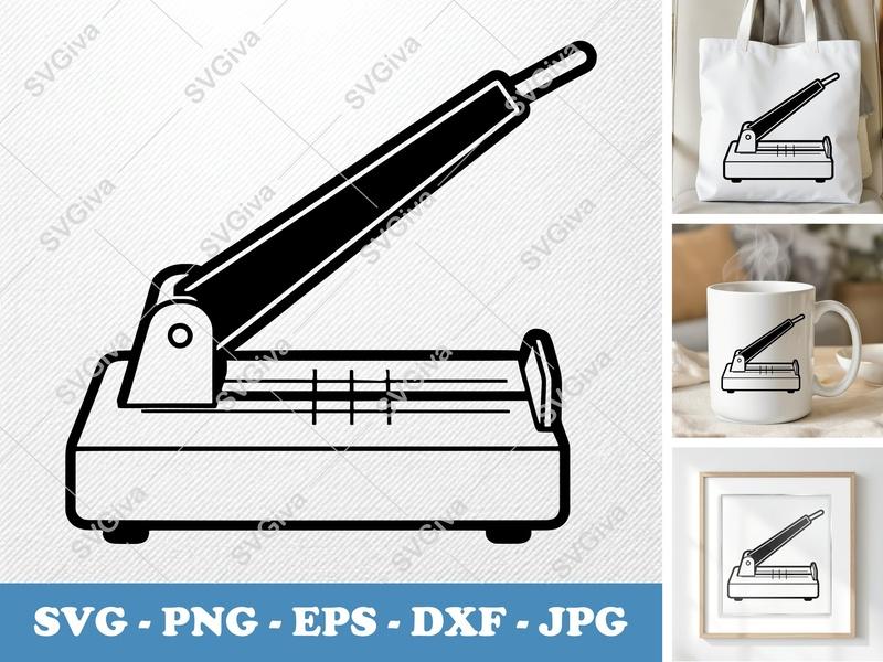 Paper Cutter SVG, Modern Clean Design | PNG EPS DXF | Cricut Silhouette Cut File, Office Supply Vector