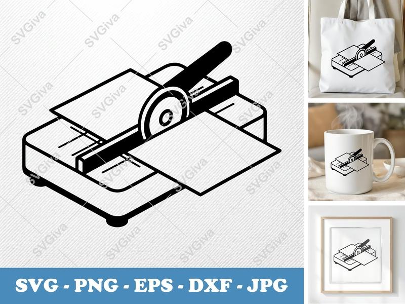 Paper Cutter SVG | Modern Clean Design | Rotary Trimmer | PNG EPS DXF | Cricut Silhouette File