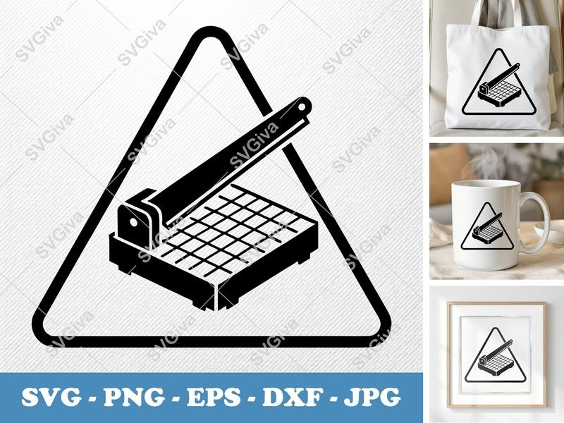 Paper Cutter SVG | Modern Clean Design, Warning Sign Icon | PNG EPS DXF for Cricut & Silhouette