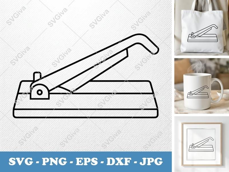 Paper Cutter SVG | Modern Clean Line Art, Craft Tool PNG EPS DXF for Cricut & Silhouette, School Supply Clipart