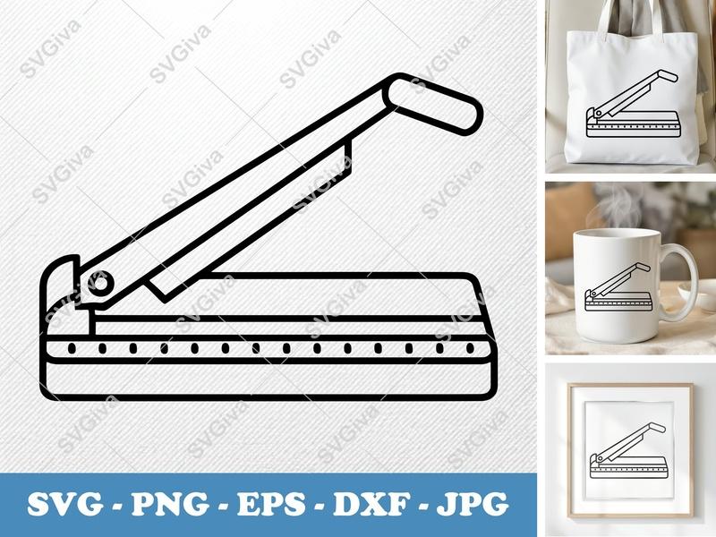 Paper Cutter SVG | Modern Outline Design | PNG EPS DXF | Cricut Silhouette Cut File