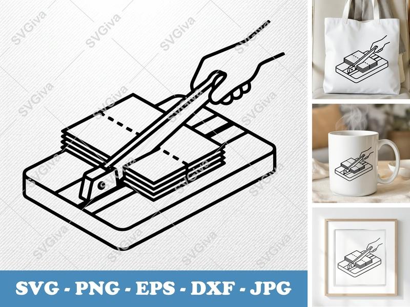 Paper Cutter SVG | Modern Paper Trimmer Icon | PNG EPS DXF | Cricut Silhouette Cut File