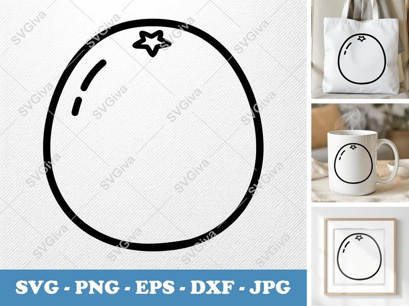 Passion Fruit SVG | Friendly Bean Outline | PNG DXF EPS | Cricut Silhouette File