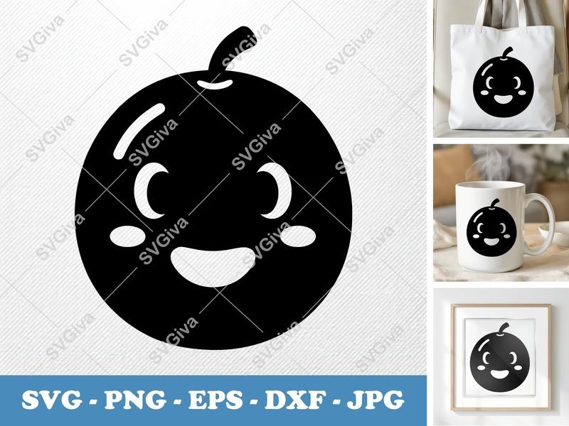 Passion Fruit SVG, Kawaii Fruit Cut File, Cute Food Clipart | PNG EPS DXF for Cricut, Silhouette, Modern Design