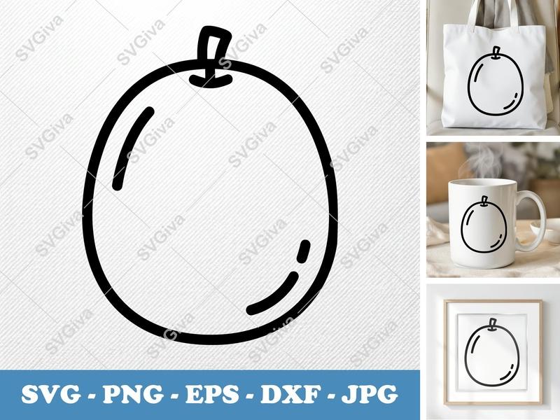 Passion Fruit SVG | Modern Clean Fruit Design | PNG EPS DXF | Cricut Silhouette Cut File | Simple Outline Clipart