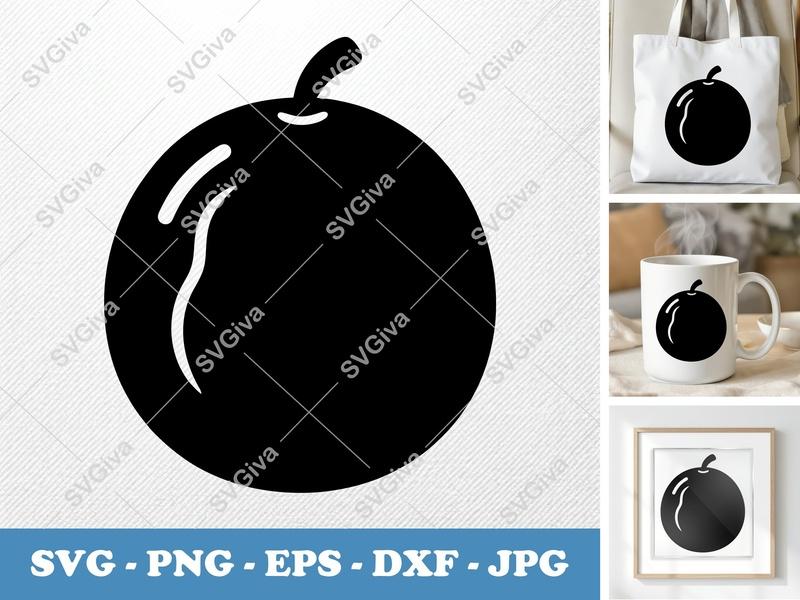 Passion Fruit SVG | Modern Clean Fruit Design | PNG EPS DXF Cut File for Cricut, Silhouette, Food Clip Art