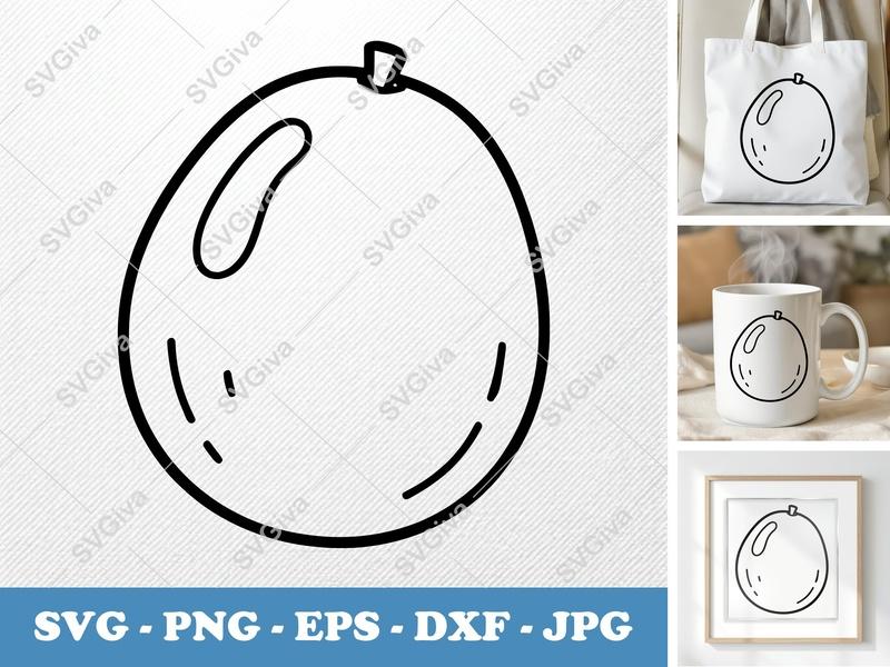 Passion Fruit SVG | Modern Clean Line Art, Fruit Clipart, Outline Vector | PNG EPS DXF for Cricut & Silhouette