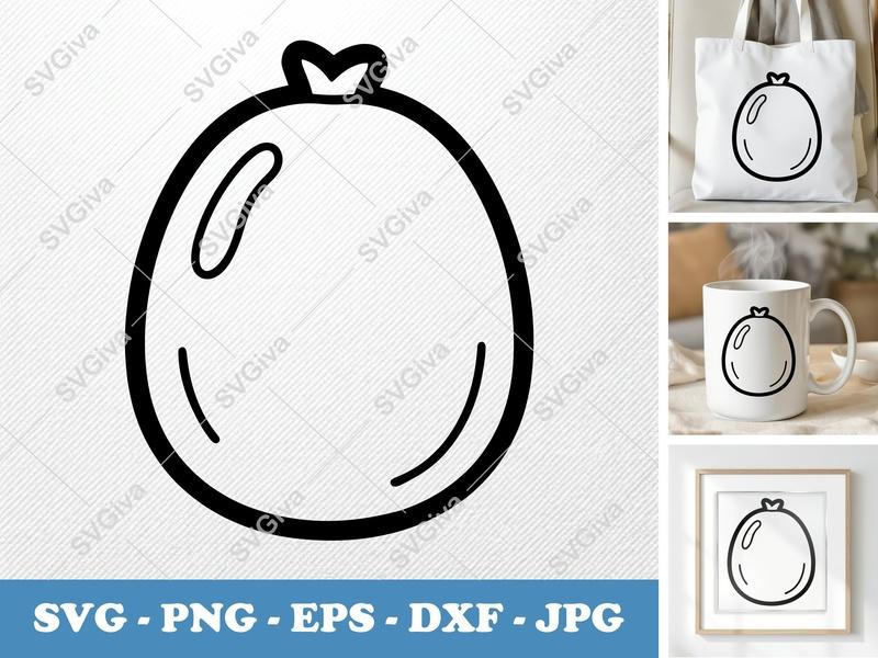 Passion Fruit SVG | Puffy Outline Design, No Sharp Corners | PNG DXF EPS | Cricut Silhouette File