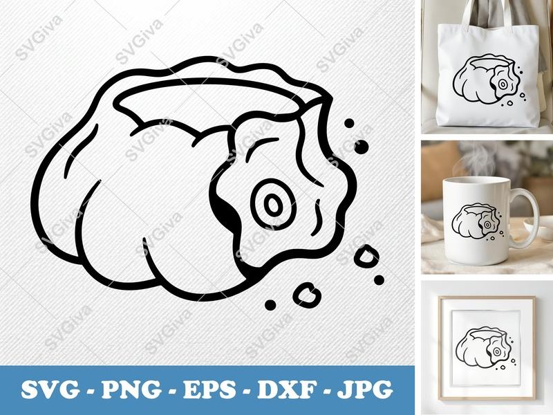 Pavlova Partially Eaten SVG | Puffy Soft Shapes | Inflated Pillow Forms | PNG DXF EPS | Cricut Silhouette File