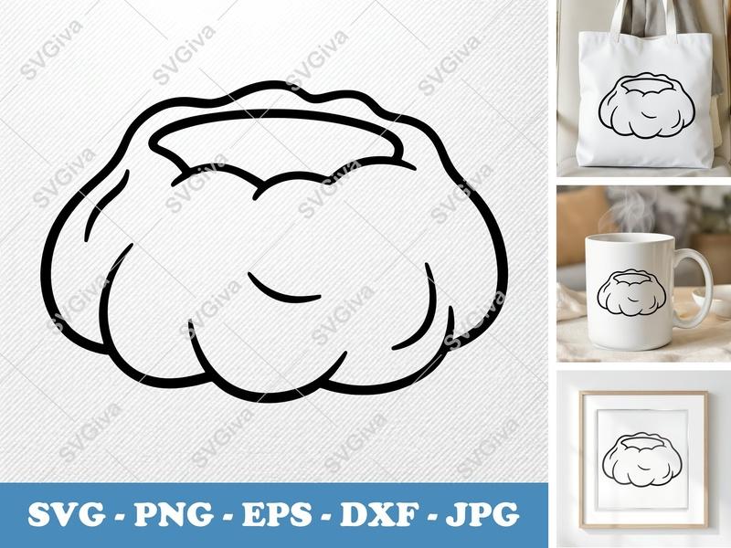 Pavlova SVG | Puffy Cloud Shapes Cut File | Inflated Pillow-Soft Design, PNG DXF EPS for Cricut Silhouette