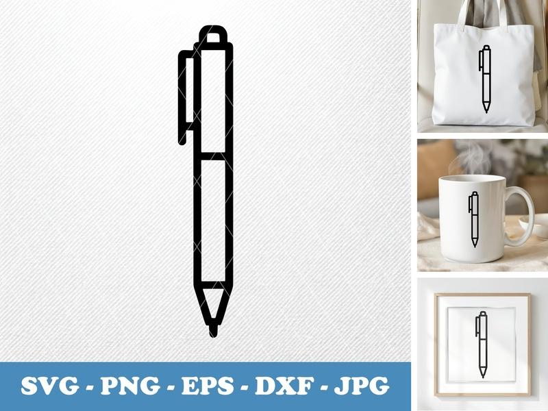 Pen classic svg icon | Bold Line Art, Simple Office Supplies, Cut File for Cricut, Silhouette | SVG, PNG, EPS, DXF