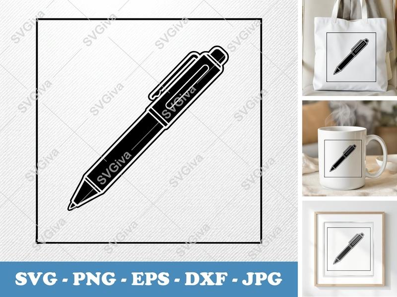 Pen SVG | Modern Clean Design | Clip Art Cut File | PNG EPS DXF for Cricut & Silhouette
