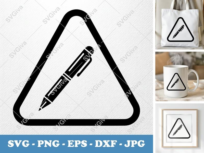 Pen SVG | Modern Clean Design | Stationery Icon, Writing Tool | PNG EPS DXF for Cricut, Silhouette