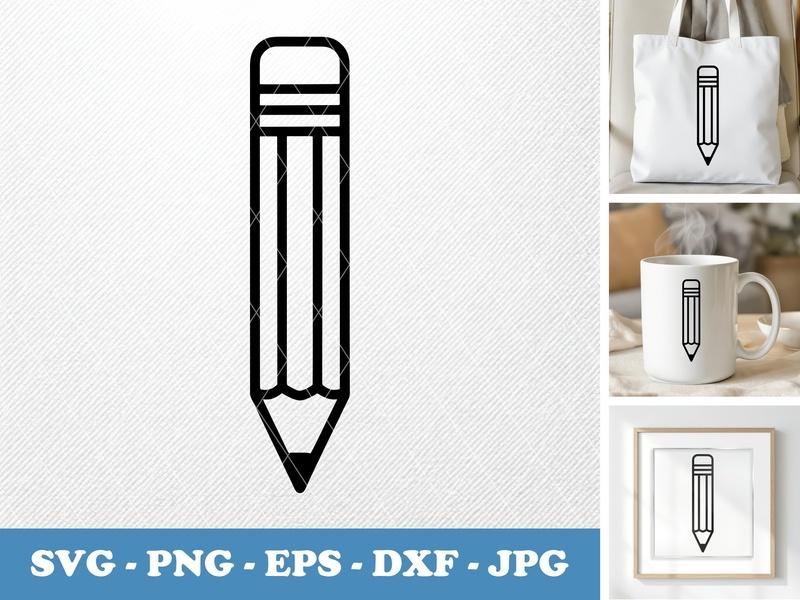 Pencil classic svg icon | Bold Outline Clipart, School Supply SVG, PNG, EPS, DXF for Cricut & Silhouette
