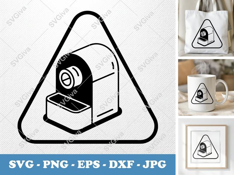 Pencil Sharpener SVG | Modern Clean Design | PNG EPS DXF | Cricut Silhouette Cut File, School Supply, Desk Icon
