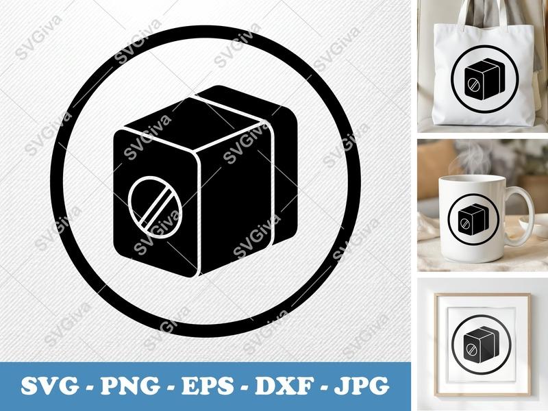 Pencil Sharpener SVG | Modern Cube Design | School Supplies Icon | PNG EPS DXF for Cricut Silhouette