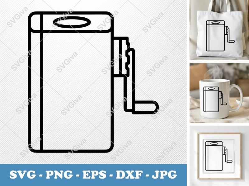Pencil Sharpener SVG | Modern Desk Tool Cut File | PNG, EPS, DXF for Cricut & Silhouette | School Supplies Clipart
