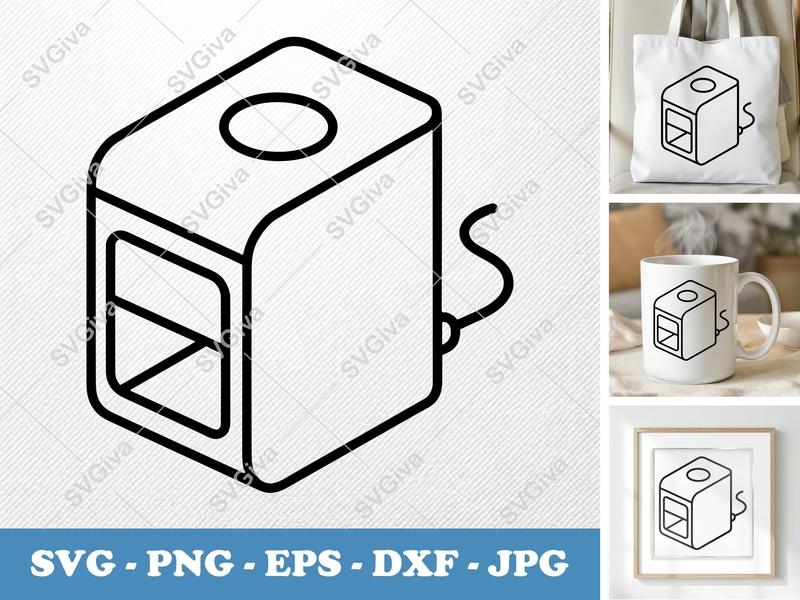 Pencil Sharpener SVG | Modern Desk Tool Cut File, PNG EPS DXF for Cricut & Silhouette, School Supply Clipart