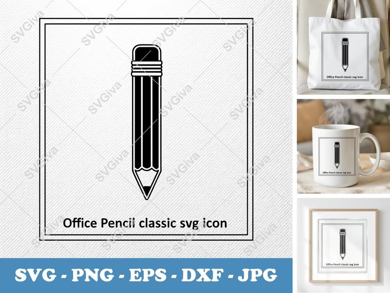 Pencil SVG, Modern Clean Design, Graphite, Eraser Tip | PNG, EPS, DXF for Cricut & Silhouette