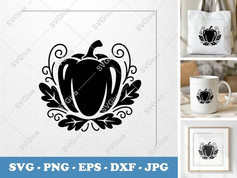 Pepper with Garnish SVG | Puffy Pillow-Soft Shapes | PNG DXF EPS | Cricut Silhouette File