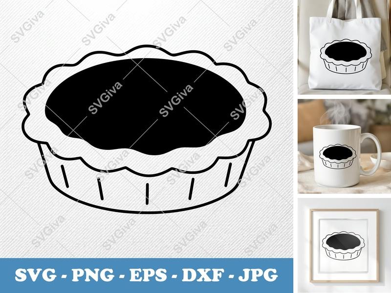 Pie Slice SVG | Puffy Soft Dessert Cut File | PNG DXF EPS | Cricut Silhouette Baking