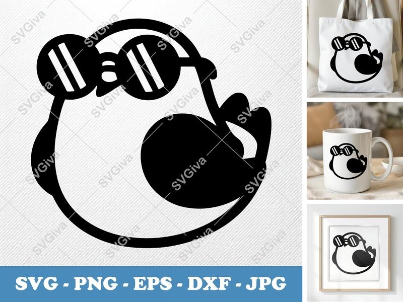 Pigeon SVG Cool Shades, Modern Bird Clipart | PNG EPS DXF for Cricut, Silhouette | Animal Lover Cut File