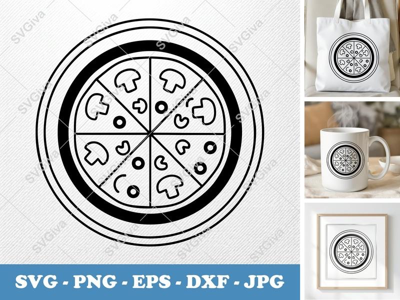 Pizza on a Plate SVG | Puffy Soft Forms | No Sharp Corners | PNG DXF EPS | Cricut Silhouette File