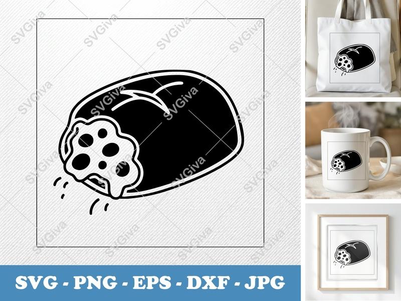 Pizza Roll Partially Eaten SVG | Puffy Soft Forms | PNG DXF EPS | Cricut Silhouette Kitchen Food