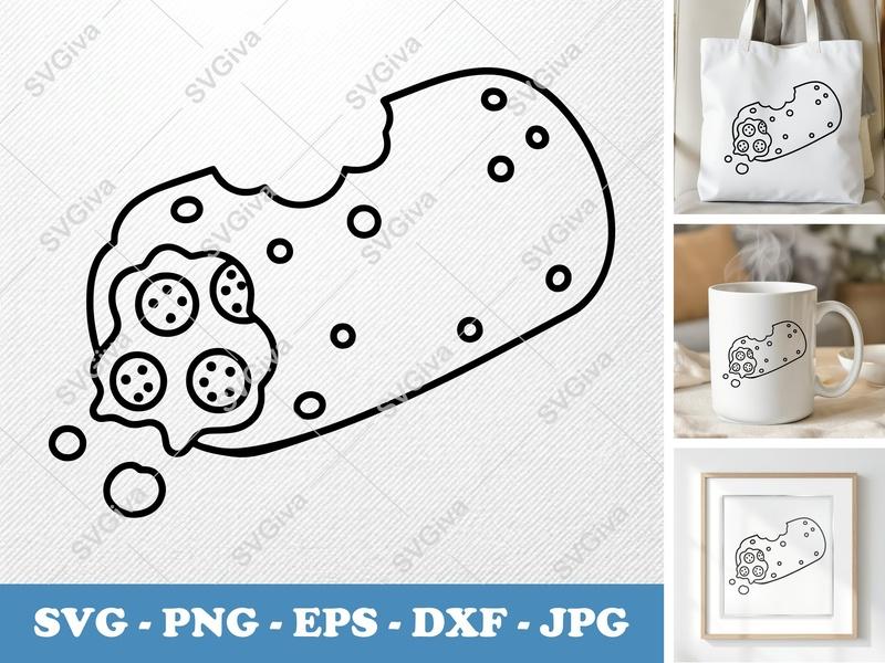 Pizza Roll SVG | Bitten Outline Cut File, Modern Food Clipart, PNG EPS DXF for Cricut, Silhouette