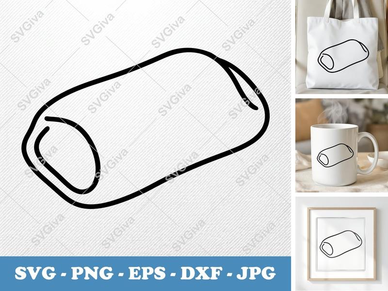 Pizza Roll SVG | Food Snack Cut File | Outline Clipart | PNG EPS DXF for Cricut & Silhouette, Kitchen Decor