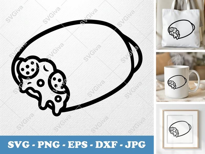 Pizza Roll SVG | Modern Clean Design, Foodie Cut File | PNG EPS DXF for Cricut & Silhouette
