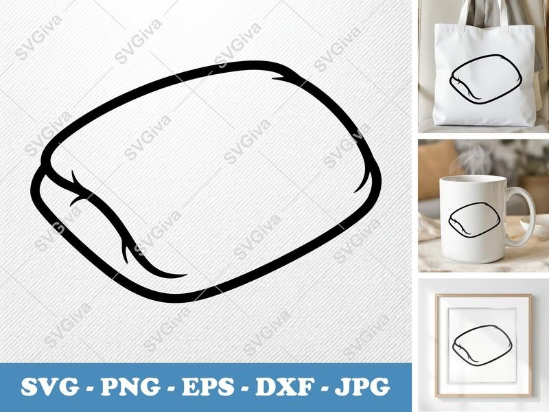 Pizza Roll SVG | Modern Clean Food Outline | PNG EPS DXF for Cricut & Silhouette | Snack Clip Art Digital Download