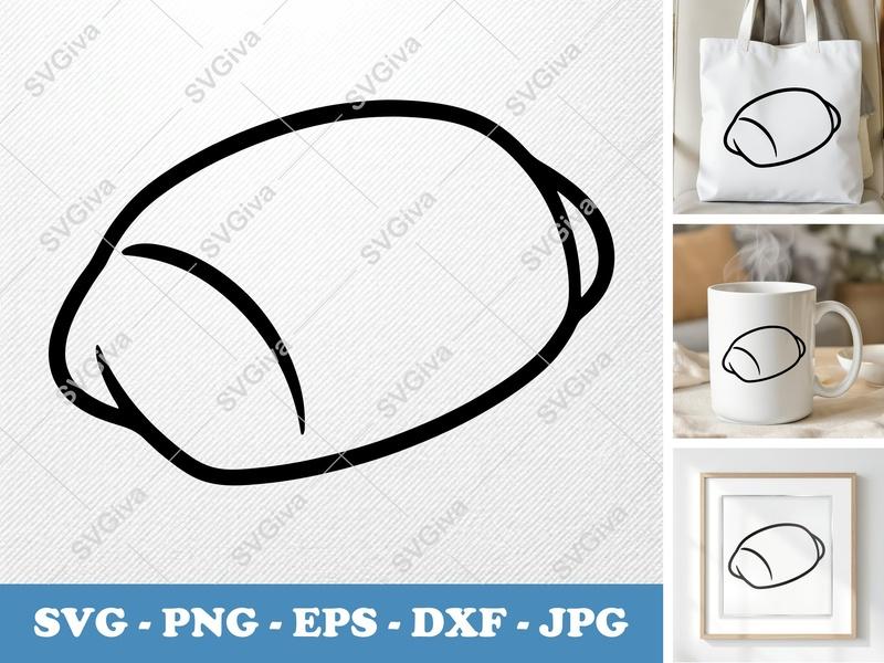 Pizza Roll SVG, Outline Clipart, Food PNG, EPS, DXF for Cricut & Silhouette, Snack Vector Cut File