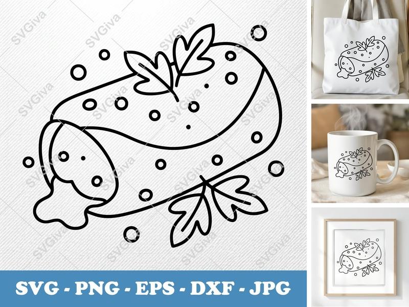 Pizza Roll with Garnish SVG | Rounded, Friendly Bean-Shaped Design | PNG DXF EPS | Cricut Silhouette File