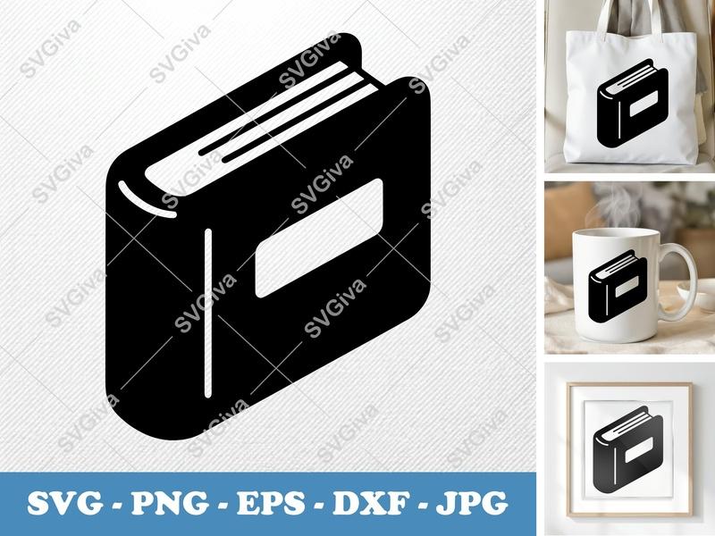 Planner SVG Icon, Book Clipart, Modern Minimalist Design | PNG EPS DXF for Cricut & Silhouette