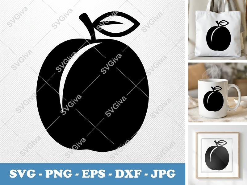 Plum Fresh SVG, Rounded Friendly Fruit Cut File | PNG, DXF, EPS for Cricut & Silhouette